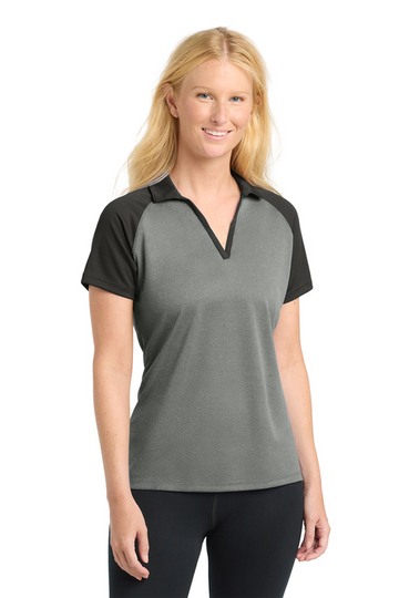 Sport-Tek® Women's PosiCharge® RacerMesh® Raglan Heather Block Polo