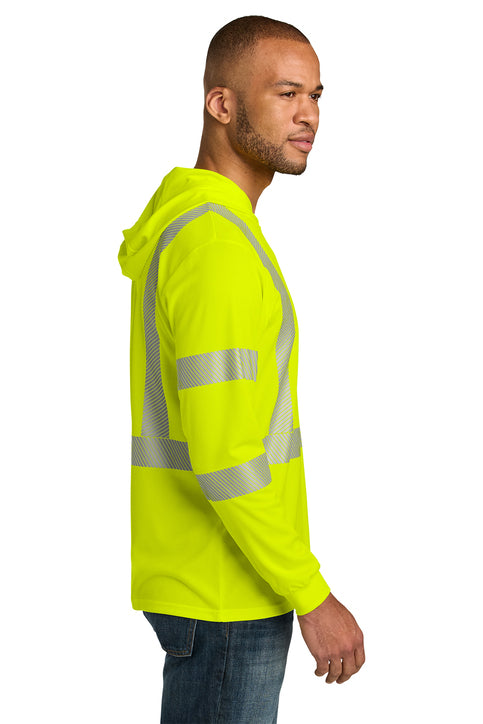 CornerStone® ANSI 107 Class 3 Long Sleeve Segmented Tape Hooded Tee