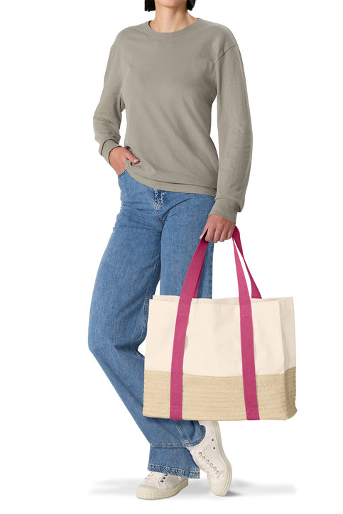 Port Authority® Straw Market Tote