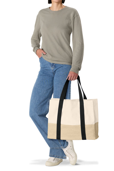 Port Authority® Straw Market Tote