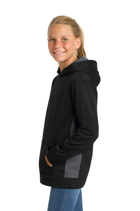 Sport-Tek® Youth Sport-Wick® Fleece Colorblock Hooded Pullover