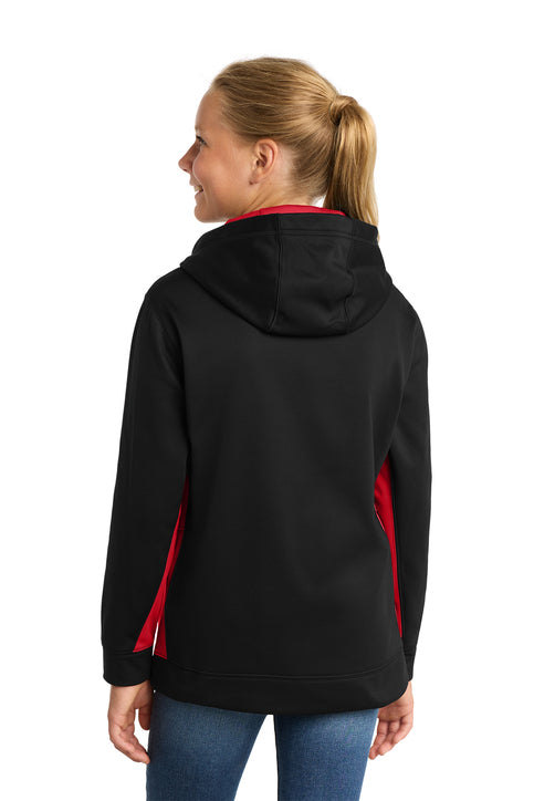 Sport-Tek® Youth Sport-Wick® Fleece Colorblock Hooded Pullover