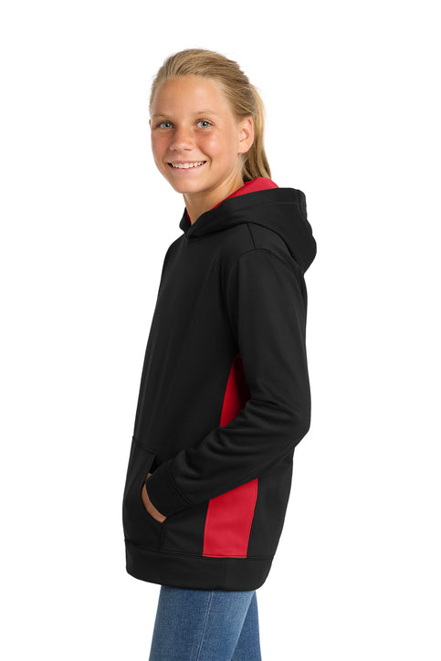 Sport-Tek® Youth Sport-Wick® Fleece Colorblock Hooded Pullover