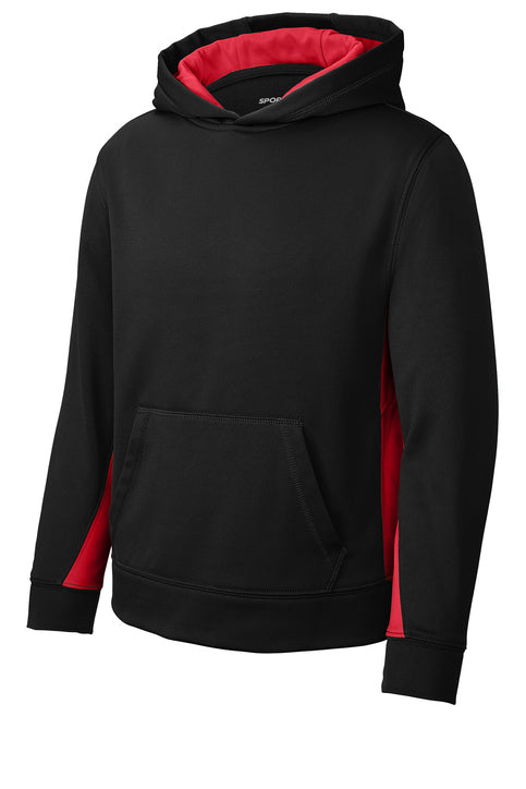 Sport-Tek® Youth Sport-Wick® Fleece Colorblock Hooded Pullover