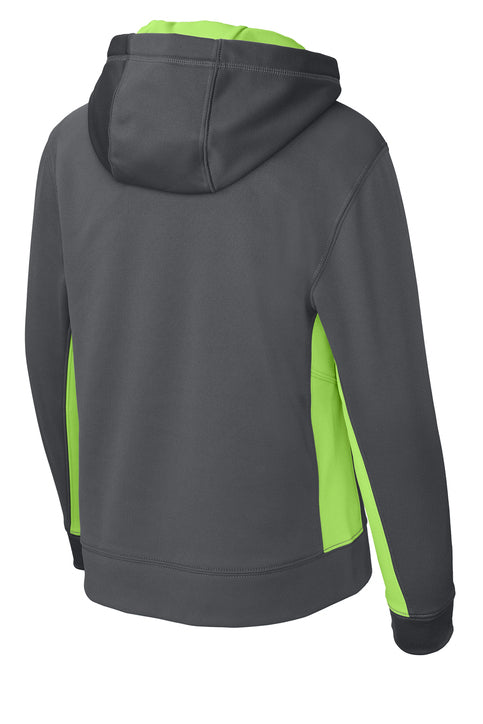 Sport-Tek® Youth Sport-Wick® Fleece Colorblock Hooded Pullover