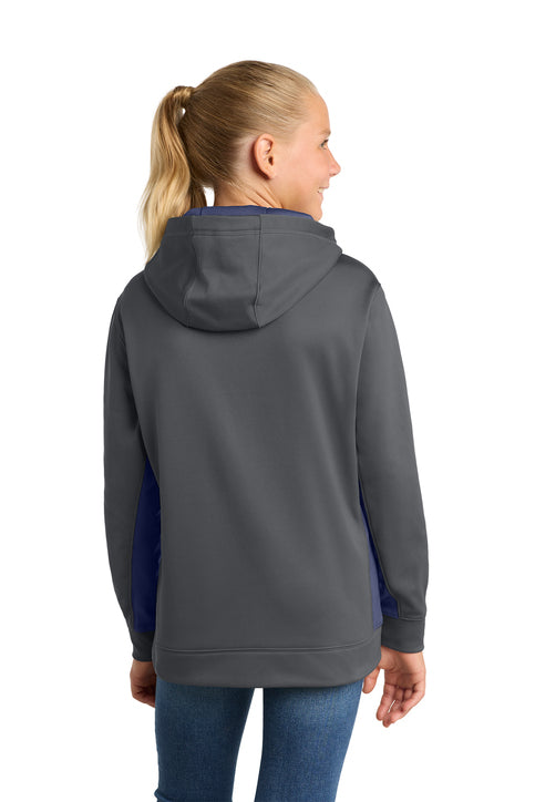 Sport-Tek® Youth Sport-Wick® Fleece Colorblock Hooded Pullover