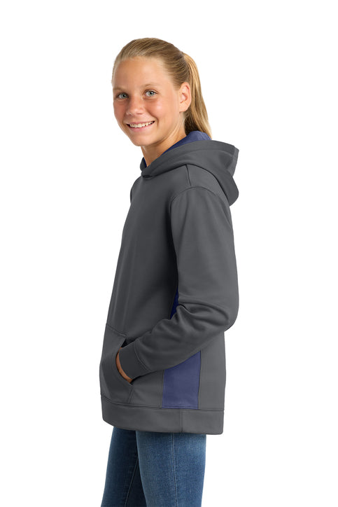 Sport-Tek® Youth Sport-Wick® Fleece Colorblock Hooded Pullover