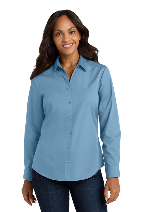 Port Authority® Women's Long Sleeve Carefree Poplin Shirt