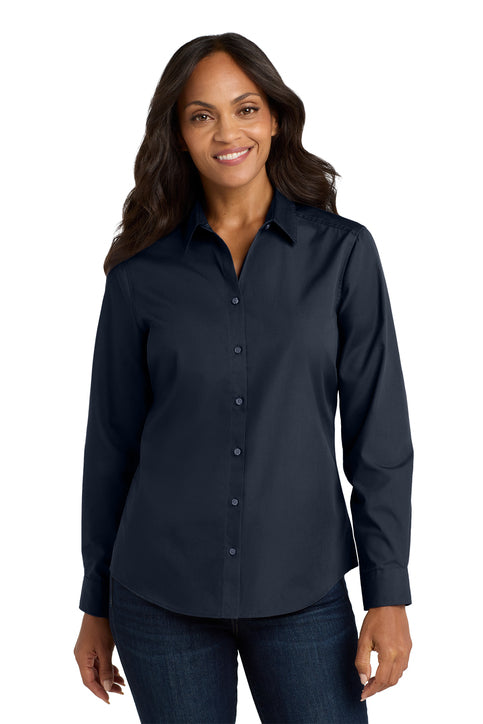 dress shirts for women nearby Amazon.com: siliteelon Womens Classic-Fit Dress Shirts Long Sleeve Button Down Wrinkle-Free Stretch Solid Casual Work Office Blouse Top Black X-Small : Clothing, Shoes & Jewelry