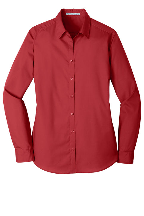Port Authority® Women's Long Sleeve Carefree Poplin Shirt