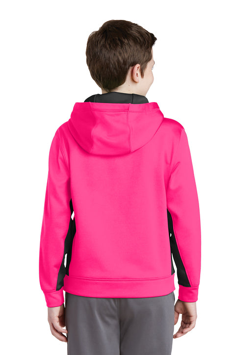 Sport-Tek® Youth Sport-Wick® Fleece Colorblock Hooded Pullover