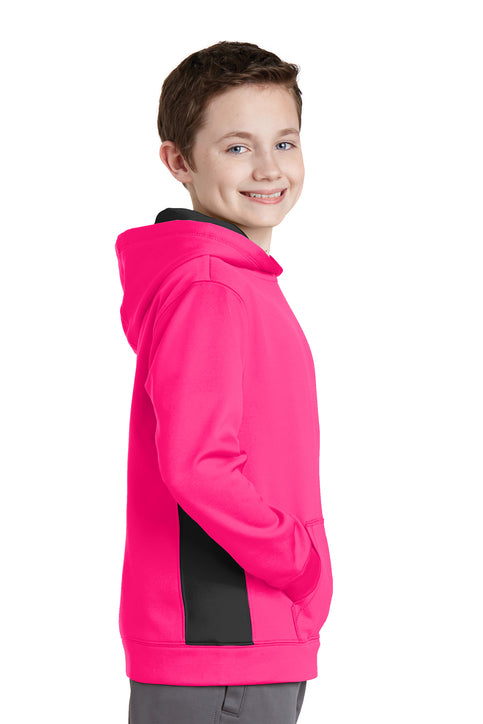 Sport-Tek® Youth Sport-Wick® Fleece Colorblock Hooded Pullover