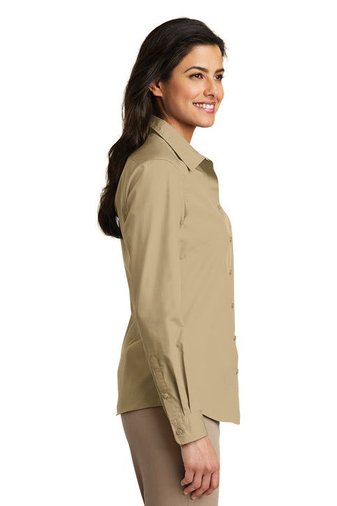 Port Authority® Women's Long Sleeve Carefree Poplin Shirt