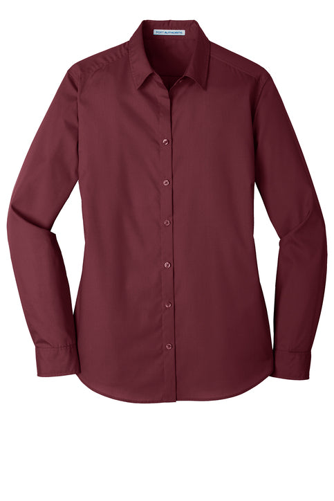 Port Authority® Women's Long Sleeve Carefree Poplin Shirt
