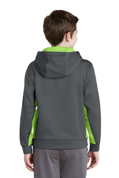 Sport-Tek® Youth Sport-Wick® Fleece Colorblock Hooded Pullover