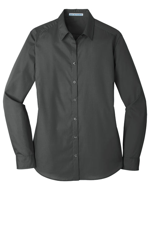 Port Authority® Women's Long Sleeve Carefree Poplin Shirt